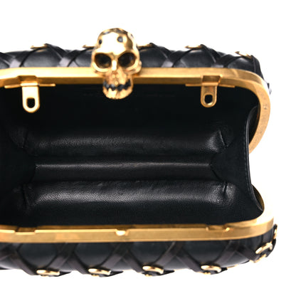 Alexander McQueen Calfskin Studded Skull Box Clutch Black 5 of 10