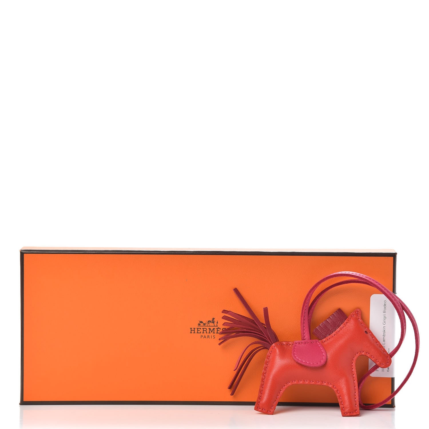 Hermes Milo Lambskin Grigri Rodeo Horse Bag Charm PM Rouge Indien Rubis Rose Mexico 4 of 4