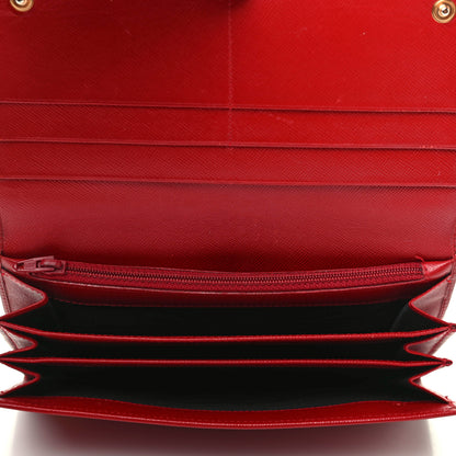 Prada Saffiano Continental Flap Wallet Fuoco 5 of 8
