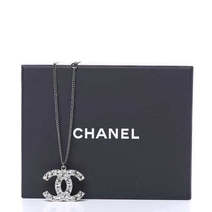 Chanel Crystal Large CC Necklace Silver 6 of 6