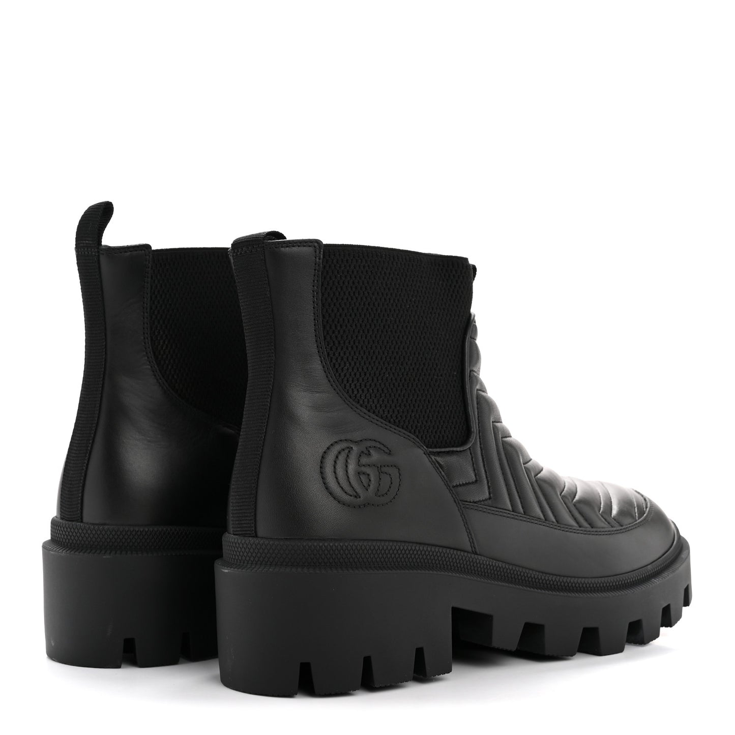 Calfskin Nappa Matelasse Frances Chelsea Boots 41 Black