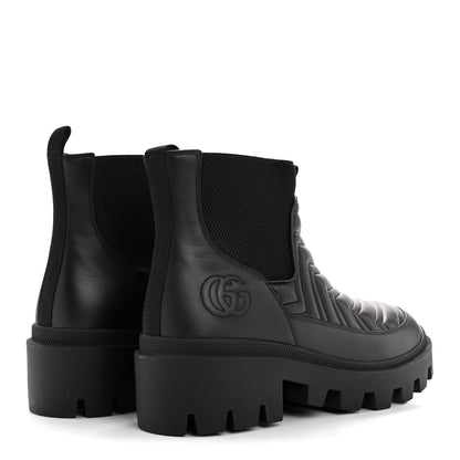 Gucci Calfskin Nappa Matelasse Frances Chelsea Boots 41 Black 5 of 10