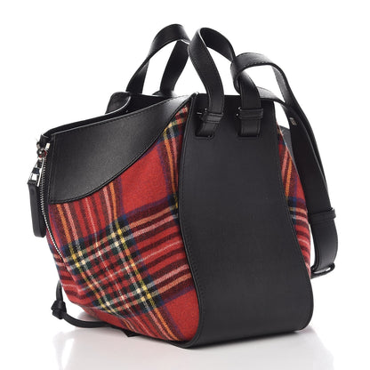 Loewe Wool Calfskin Small Hammock Shoulder Bag Black Red Tartan 4 of 9