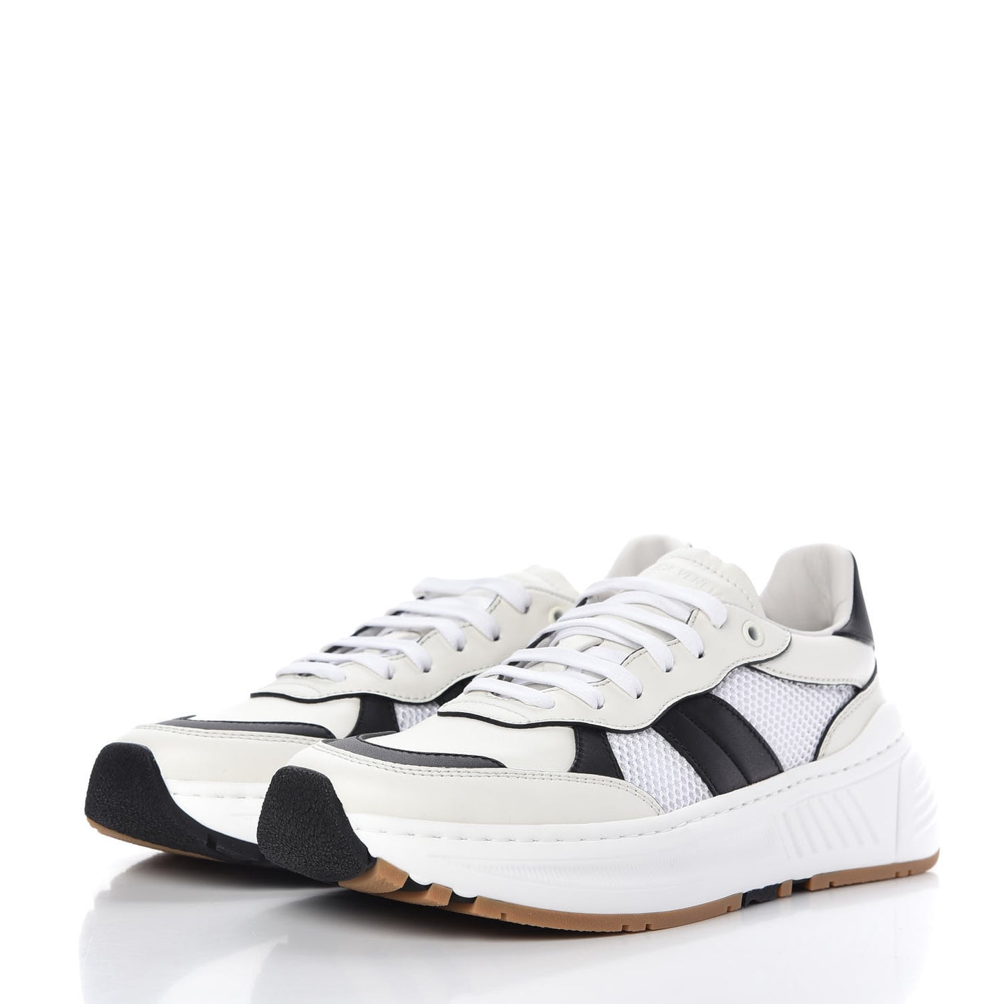 Calfskin Technical Mesh Speedster Sneakers 40 White Black
