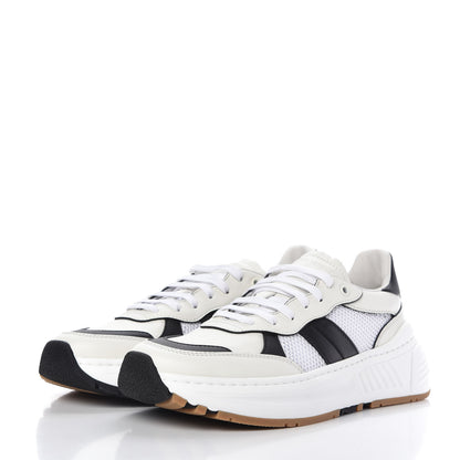 Bottega Veneta Calfskin Technical Mesh Speedster Sneakers 40 White Black 3 of 9