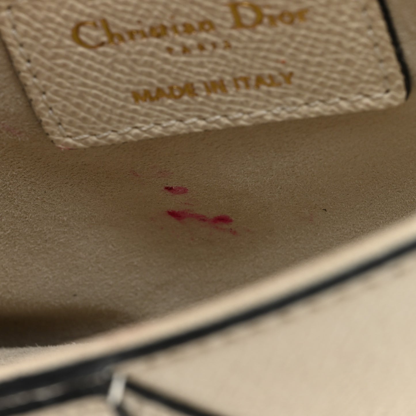Grained Calfskin Mini Saddle Bag White
