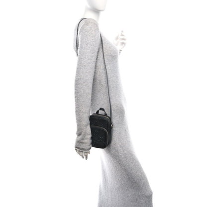 Gucci Calfskin GG Tennis Embossed Mini Double Zip Messenger Bag Black 2 of 12