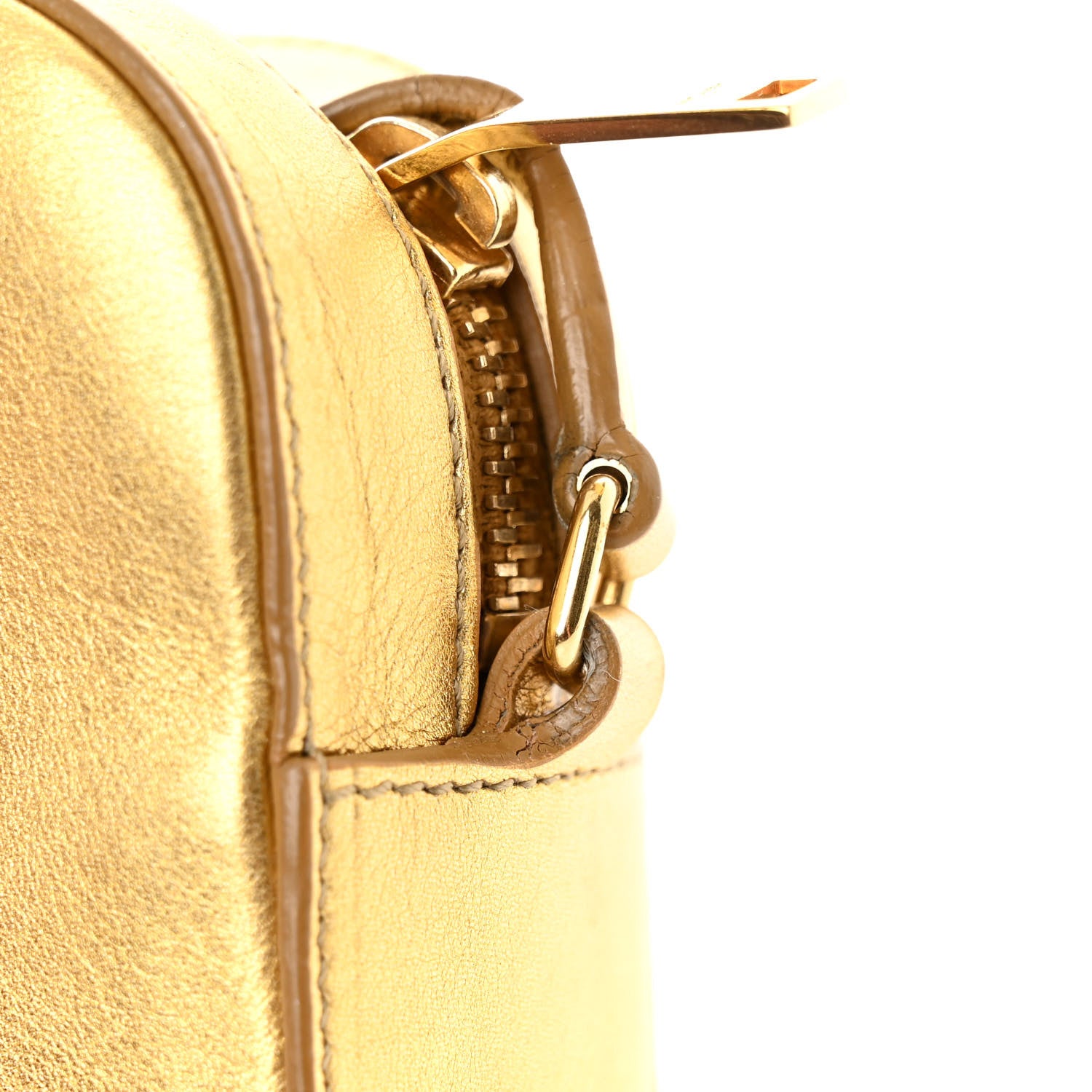 Saint Laurent Metallic Calfskin Small Classic Monogram Camera Bag Gold 10 of 10