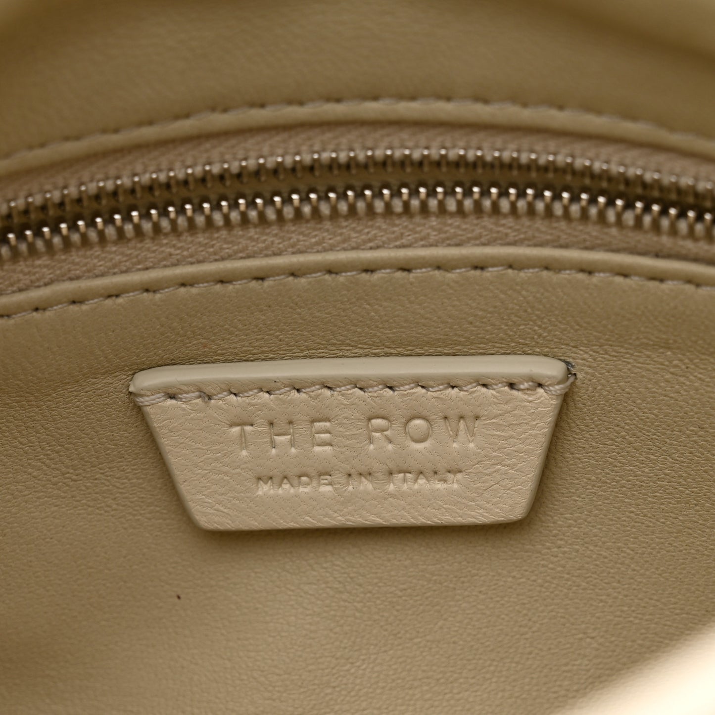 Grained Calfskin Bourse Clutch Ivory