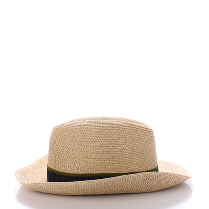 Hermes Straw Grosgrain Hat 56 5 of 7