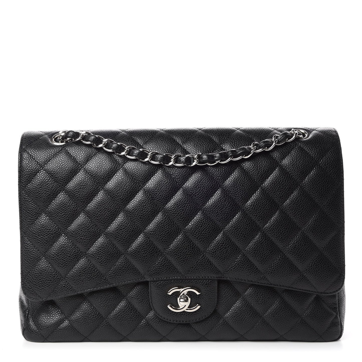 Caviar Quilted Maxi Single Flap Black