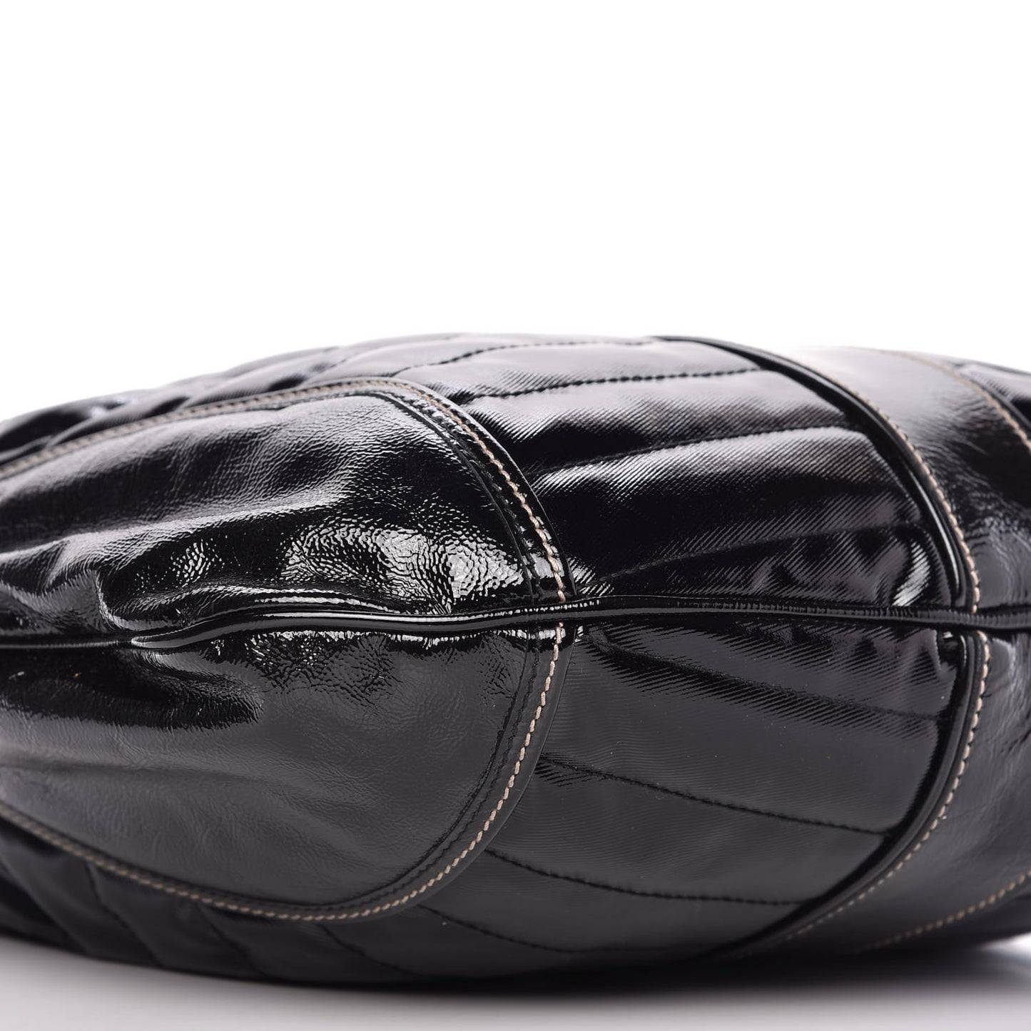 Patent Calfskin Medium Snow Glam Hobo Black