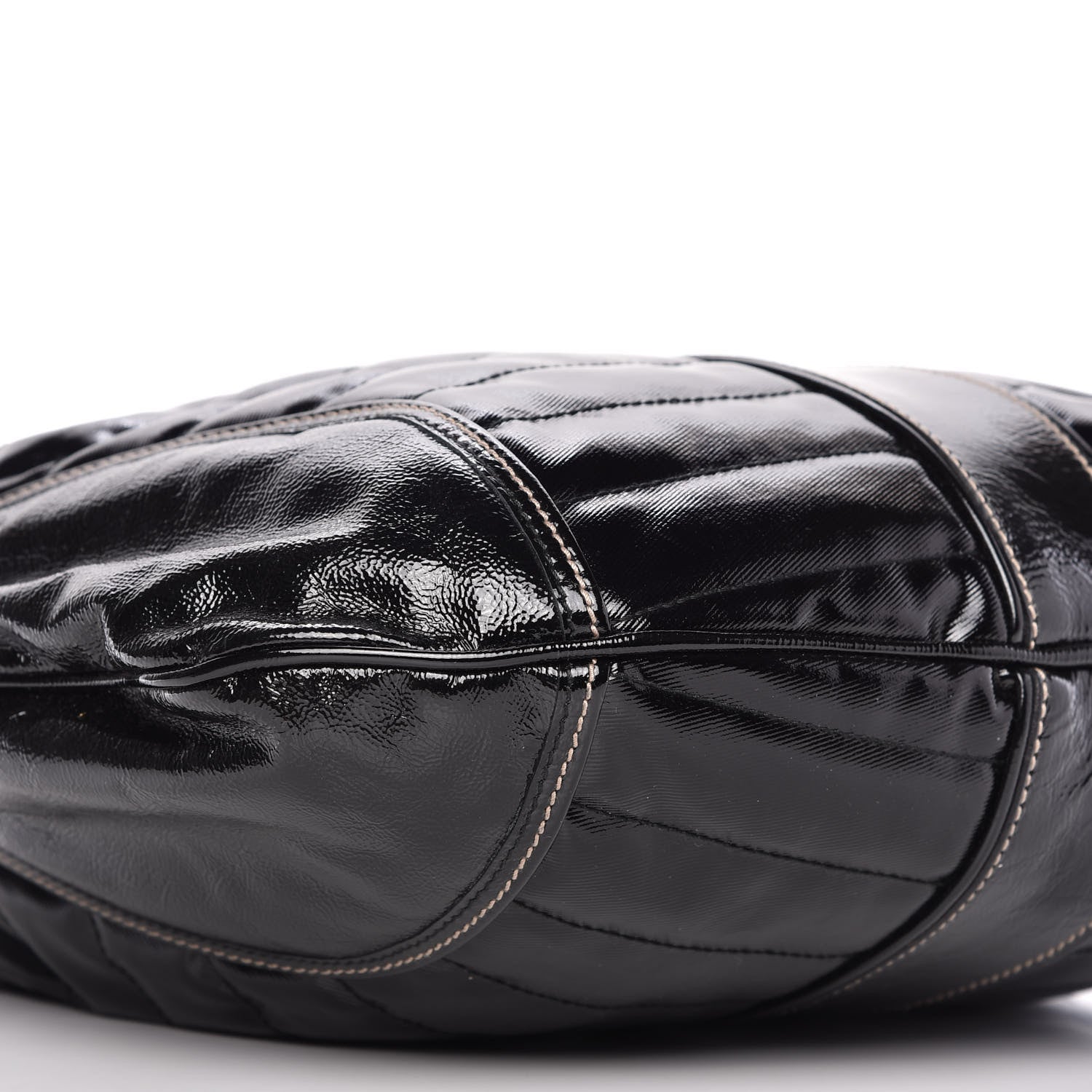 Gucci Patent Calfskin Medium Snow Glam Hobo Black 6 of 13