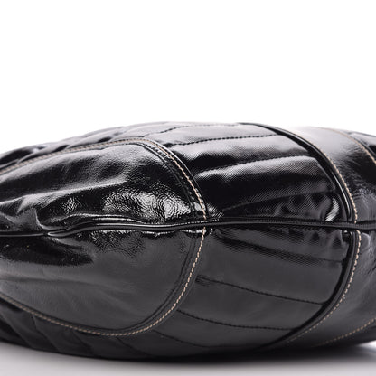 Gucci Patent Calfskin Medium Snow Glam Hobo Black 6 of 13