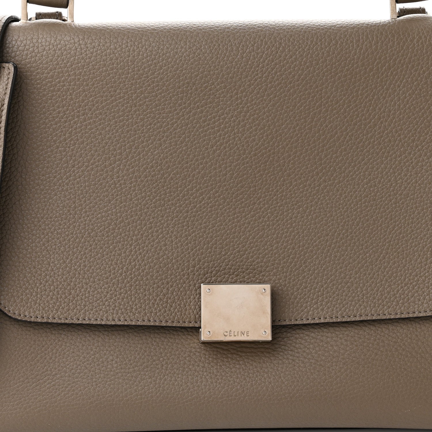 Celine Drummed Calfskin Suede Small Trapeze Souris 7 of 9
