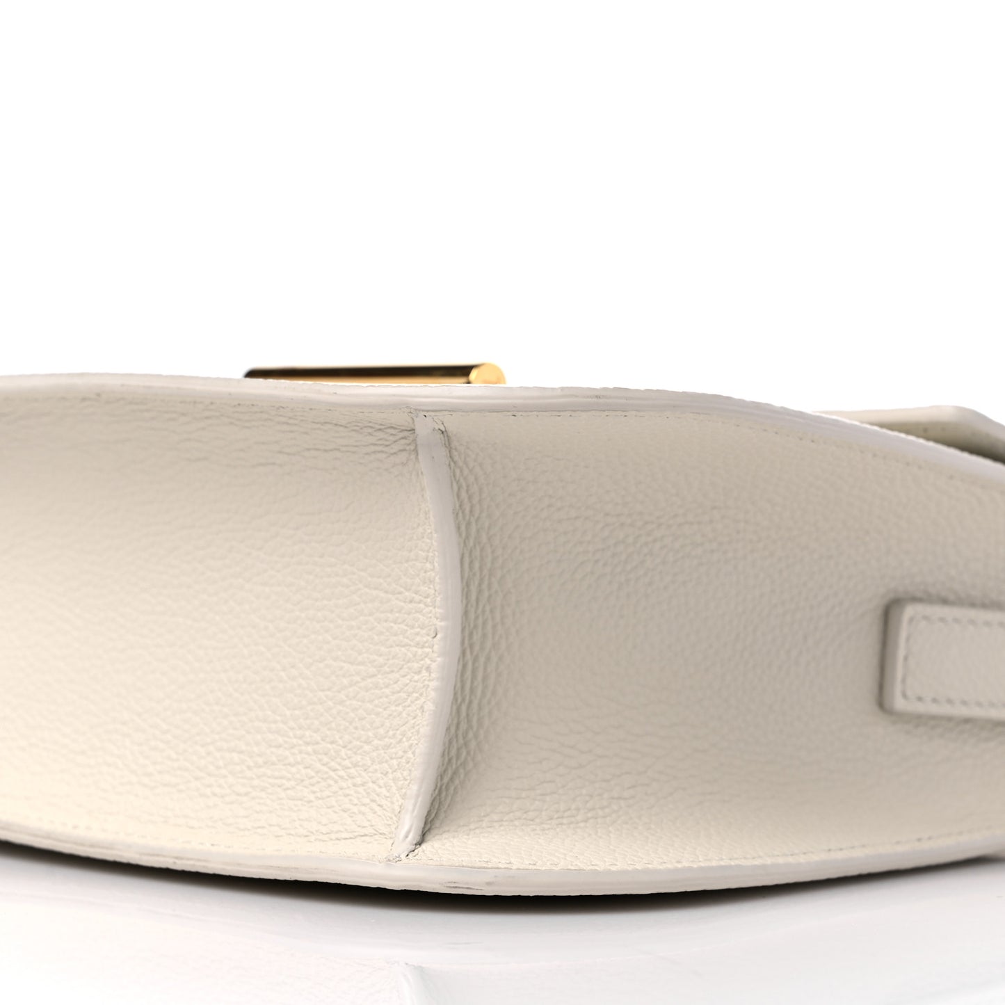 Grained Calfskin T Clasp Tara Crossbody Bag White