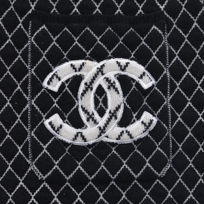 Chanel Cashmere CC Pocket Scarf Black White 4 of 6