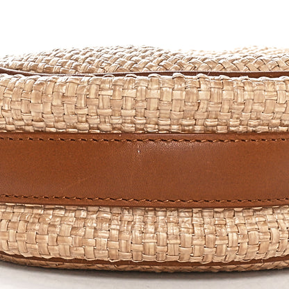Saint Laurent Raffia Calfskin Round Camera Bag Golden Ecru Brick 9 of 10