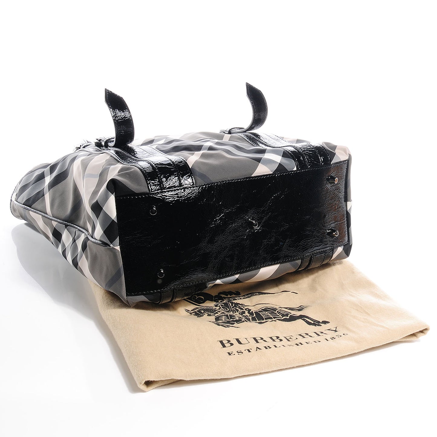Nylon Beat Check Medium Victoria Tote Black