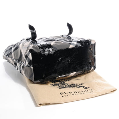 Burberry Nylon Beat Check Medium Victoria Tote Black 4 of 10