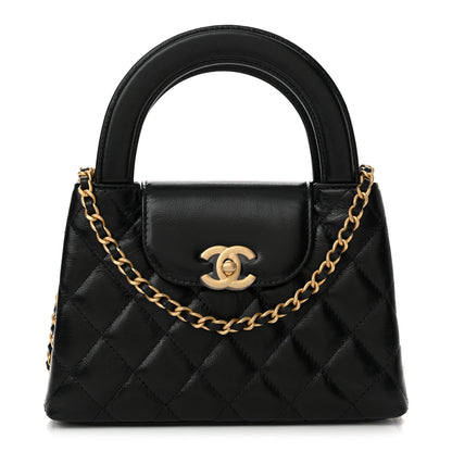 Chanel Shiny Aged Calfskin Quilted Nano Kelly Shopper Black 1 of 11