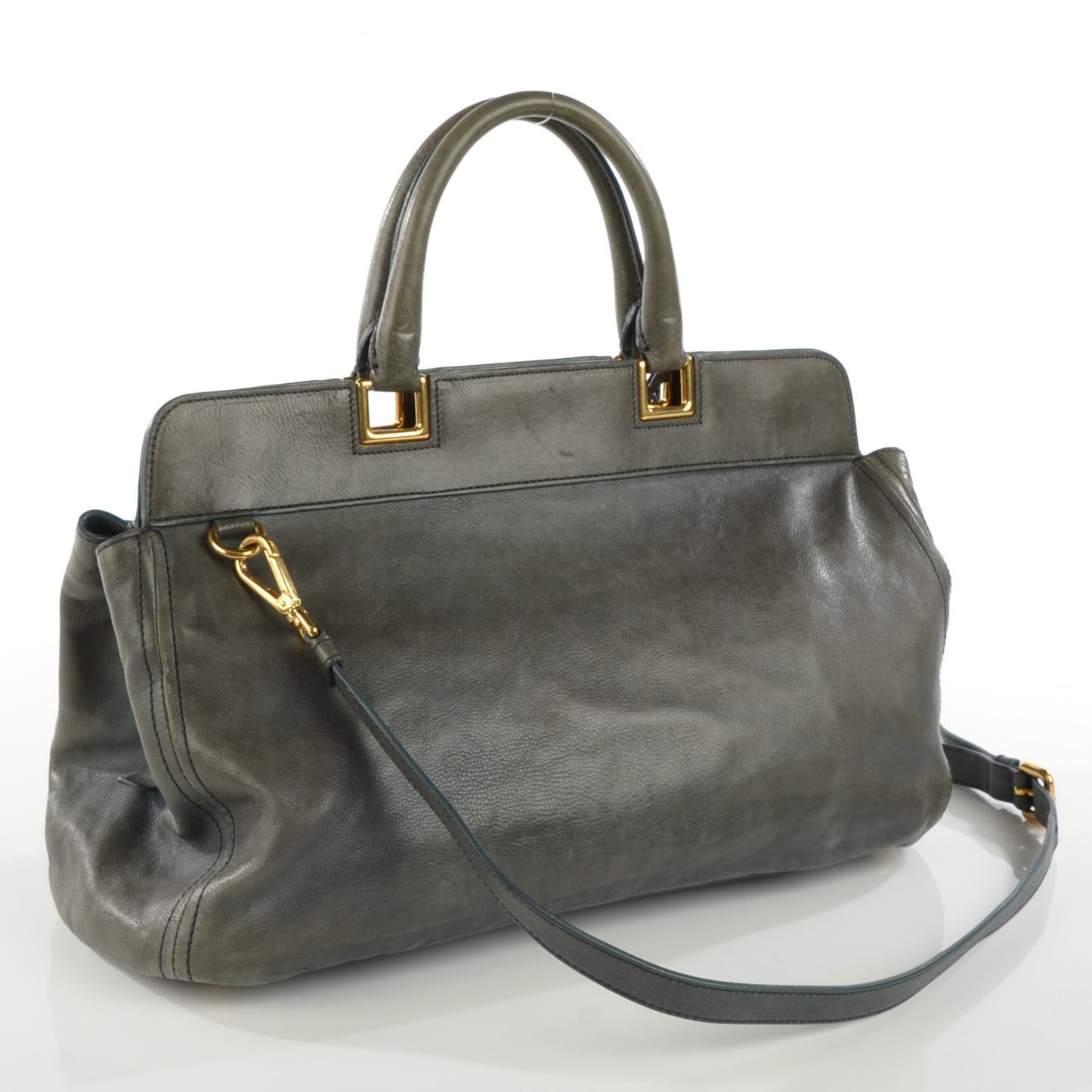 Glace Calf Frame Satchel Avio