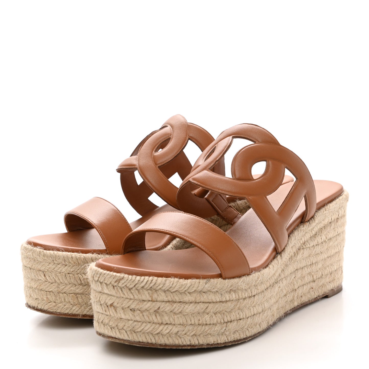 Nappa Ithea Espadrille Wedge Sandals 39 Naturel