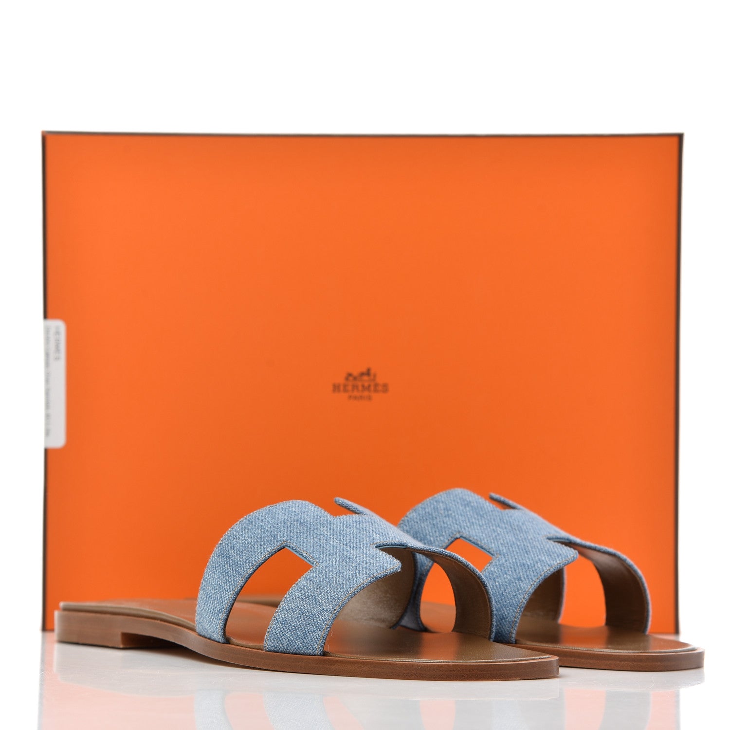Hermes Denim Canvas Oran Sandals 40.5 Bleu Clair 9 of 9