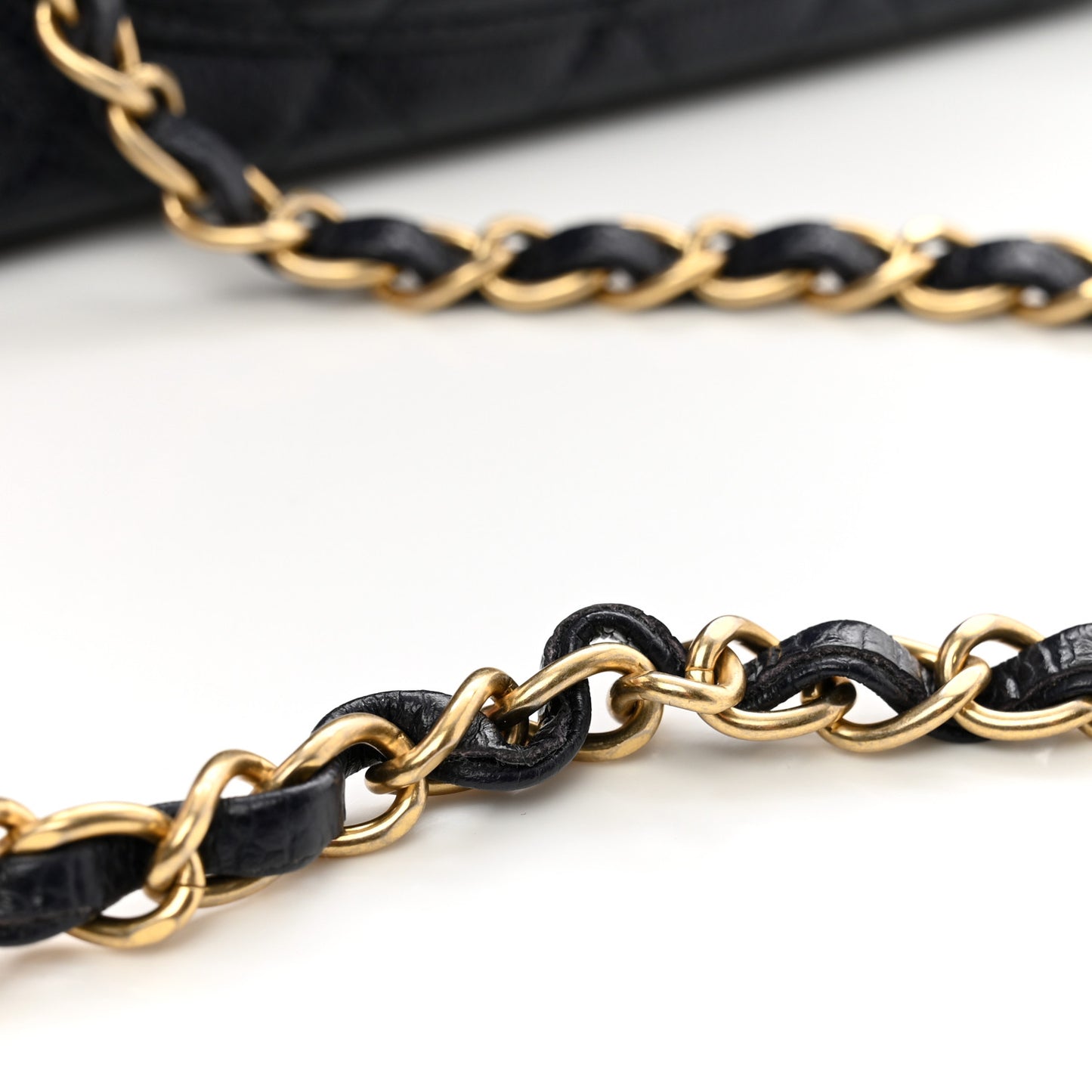 Caviar Quilted Mini Rectangular Flap Navy