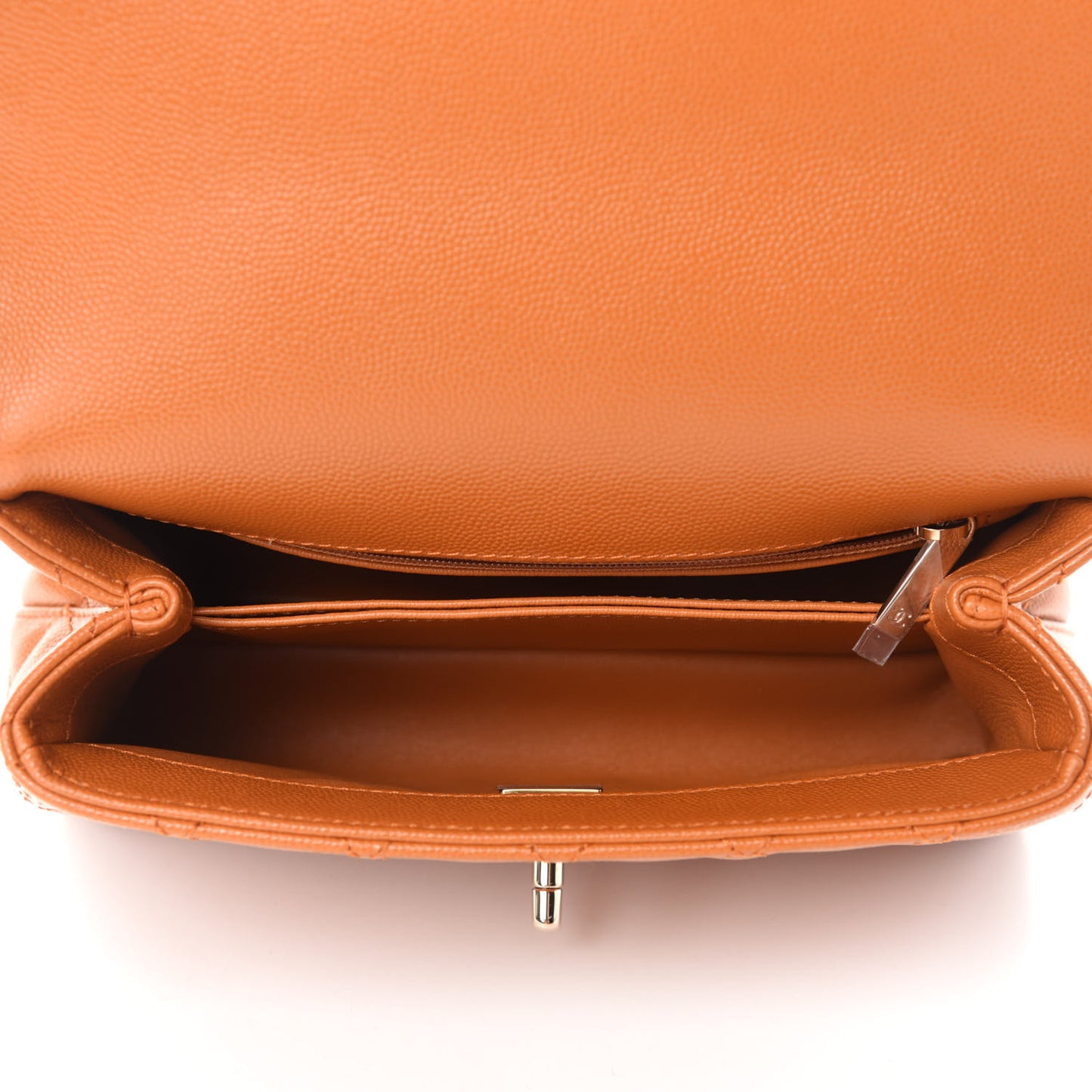 Caviar Quilted Mini Coco Handle Flap Light Brown