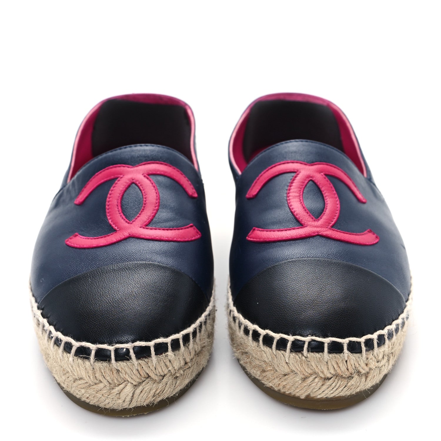 Chanel Lambskin CC Espadrilles 36 Navy Fuchsia Black 3 of 11