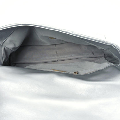 Chanel Metallic Goatskin Quilted Maxi Chanel 19 Flap Silver 8 of 12