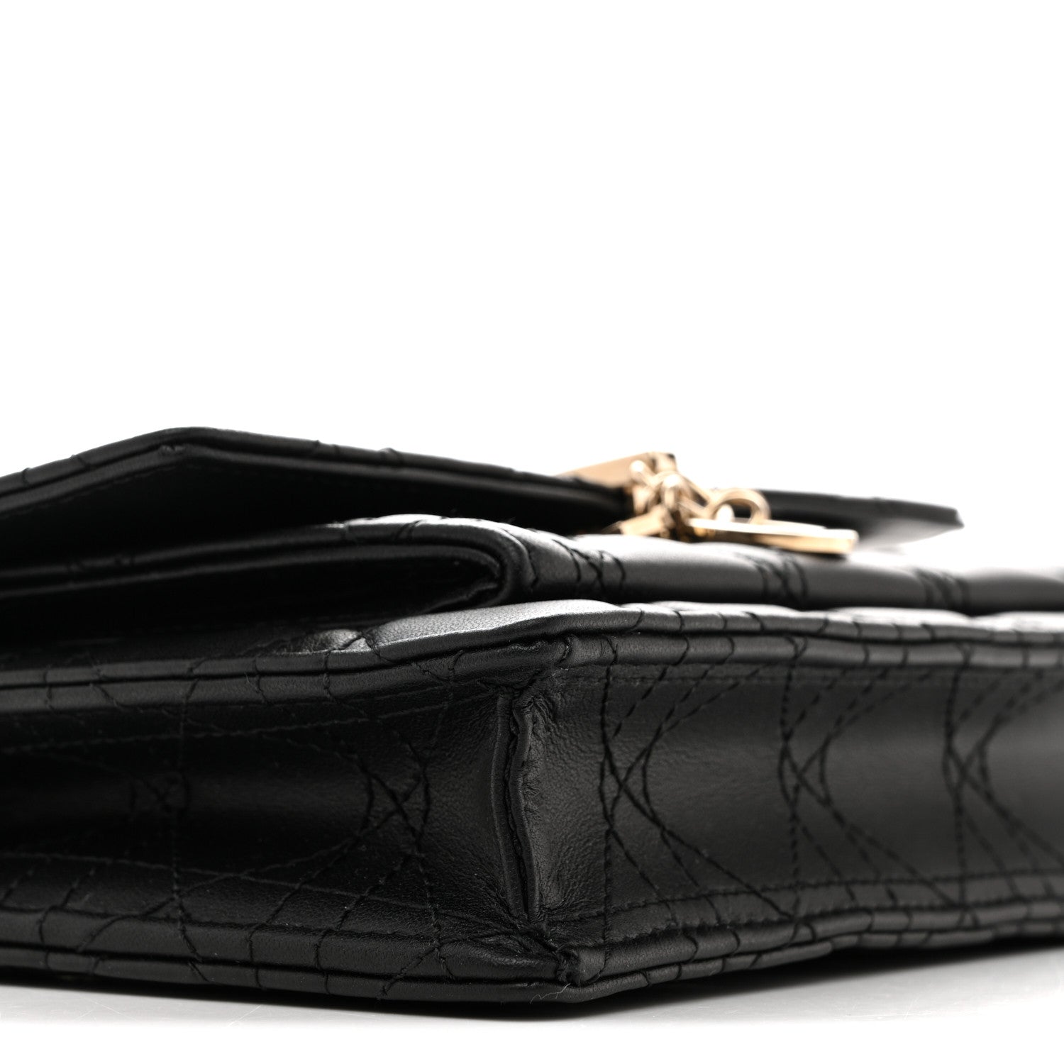 Christian Dior Lambskin Cannage Chain My Dior Daily Chain Pouch Black 10 of 12