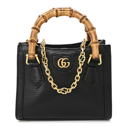 Gucci Lizard Mini Diana Tote Bag Black 1 of 9