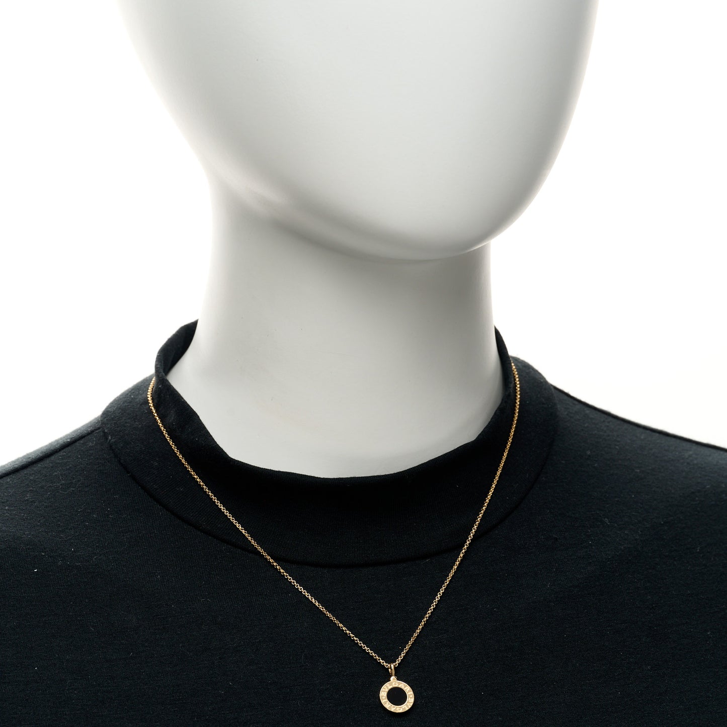 18K Yellow Gold Black Onyx BVLGARI BVLGARI Pendant Necklace