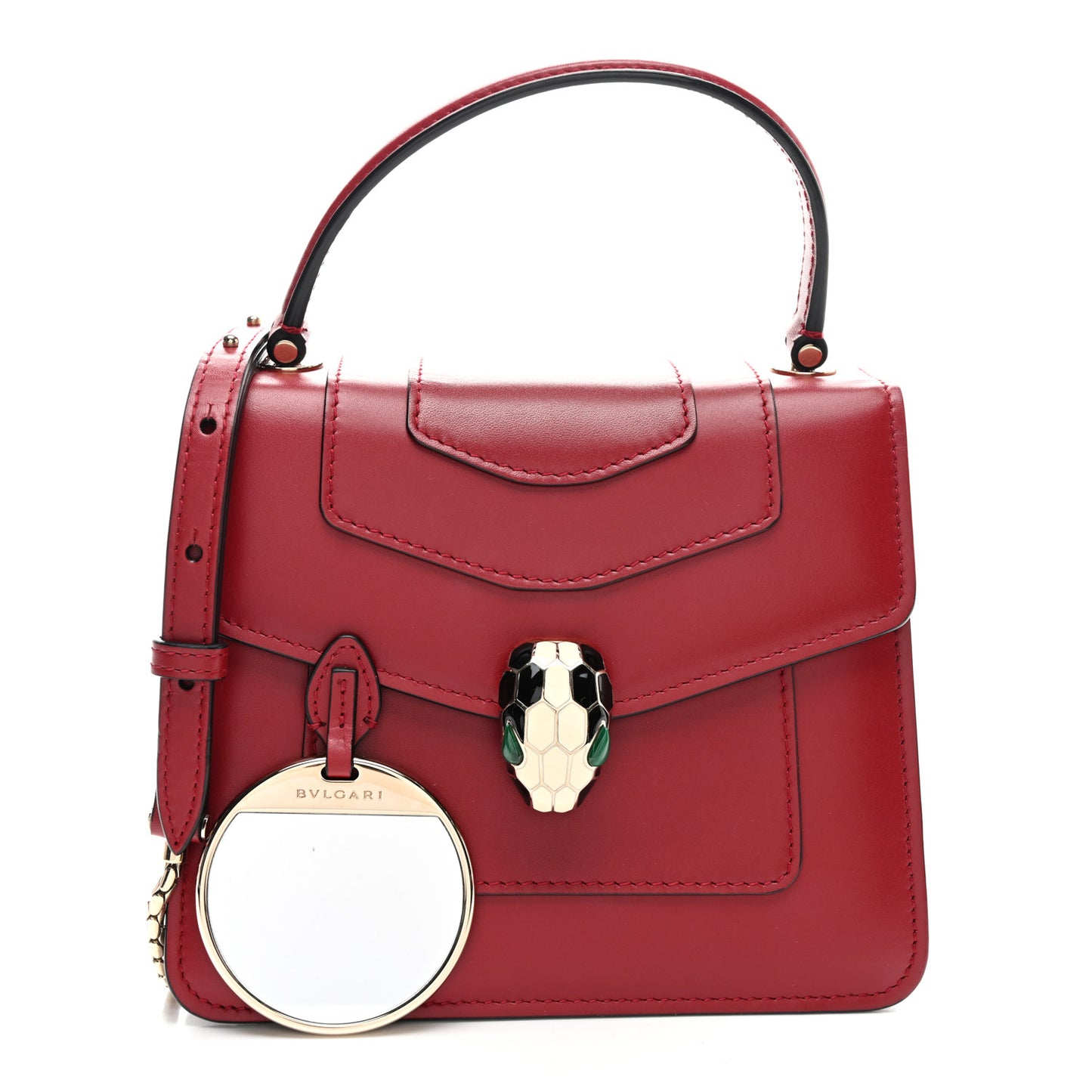Calfskin Serpenti Forever Top Handle Red