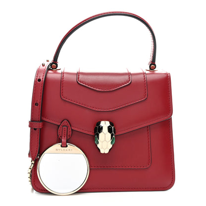 Bulgari Calfskin Serpenti Forever Top Handle Red 2 of 11