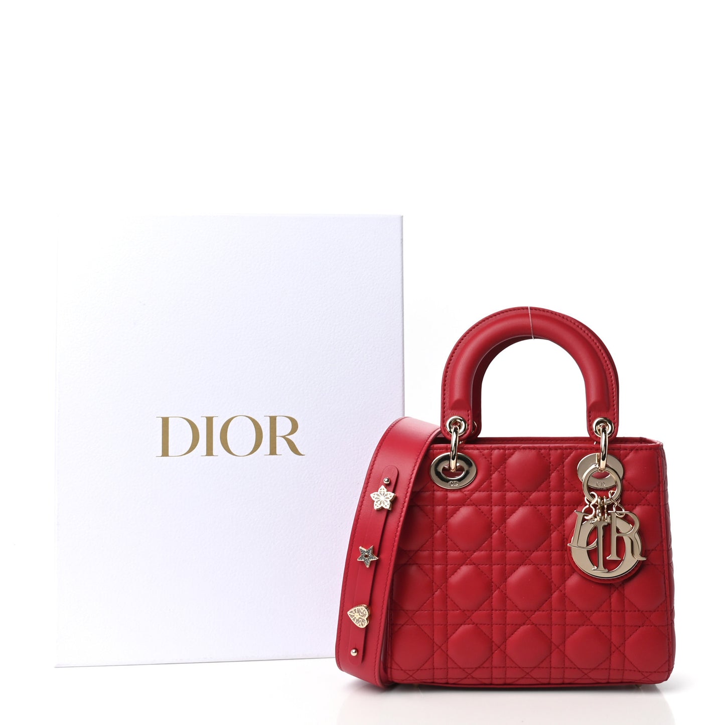 Lambskin Cannage Small My ABCDior Lady Dior Red