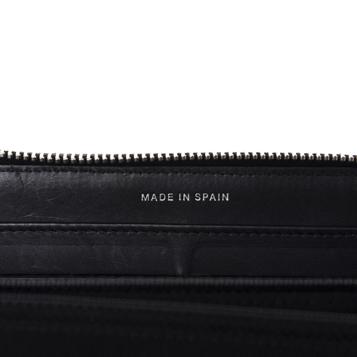 Lambskin Double Stitch Quilted Large Gusset Zip Around Wallet Black
