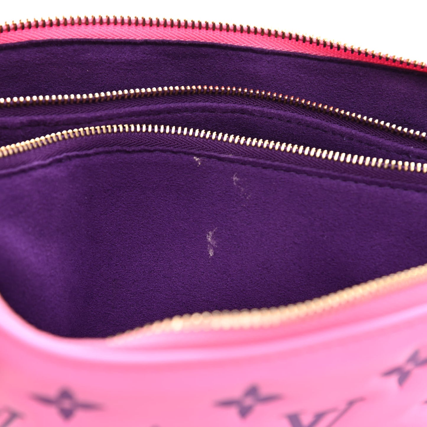 Lambskin Embossed Monogram Vuittamins Coussin PM Rose Violet