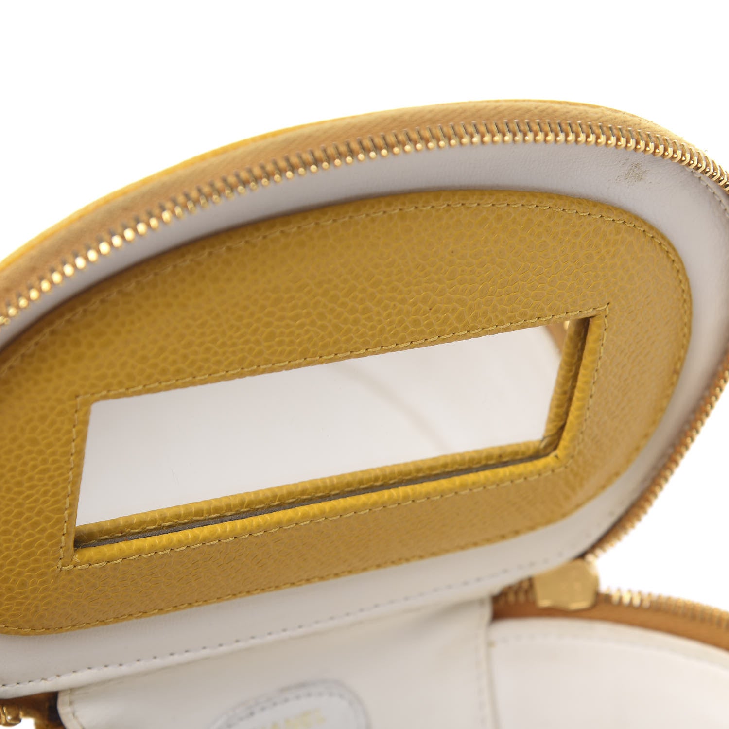 Chanel Caviar Vanity Cosmetic Case Yellow 9 of 9