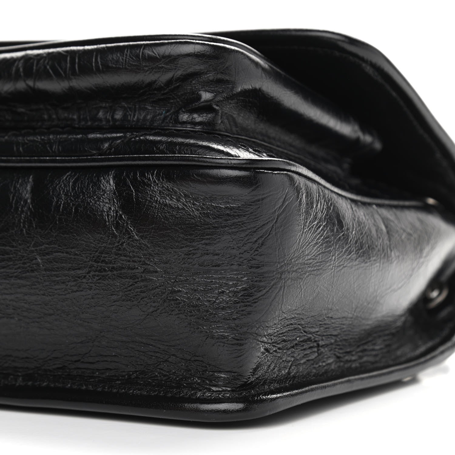 Saint Laurent Crinkled Calfskin Matelasse Monogram Baby Niki Chain Satchel Black 11 of 11