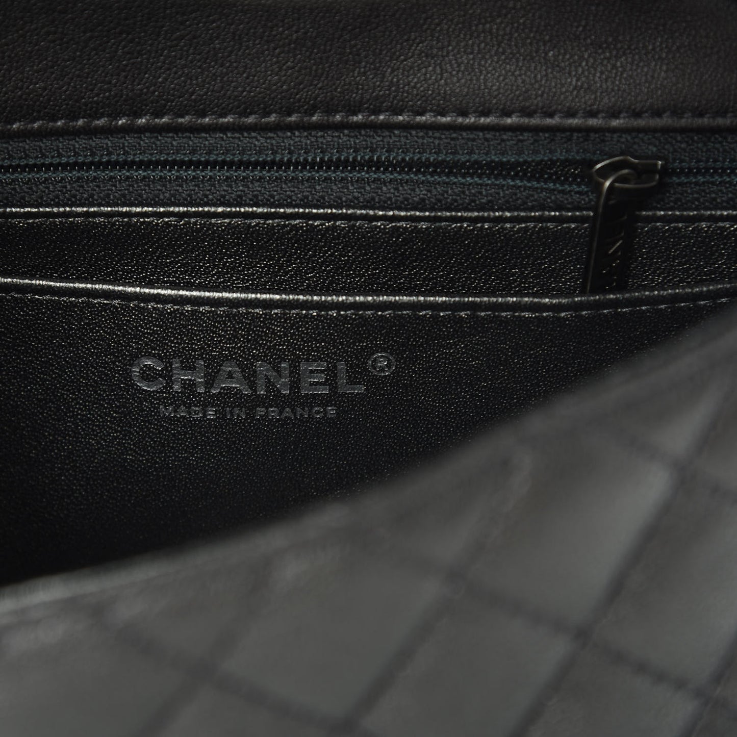 Metallic Sheepskin Quilted 2.55 Reissue Mini Flap Dark Silver