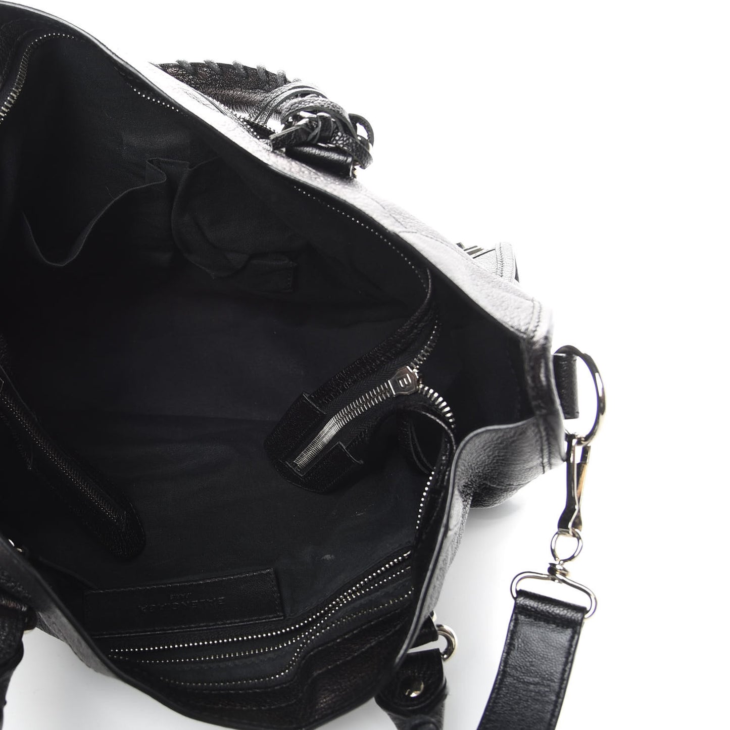 Chevre Silver Metallic Edge Hardware City Black