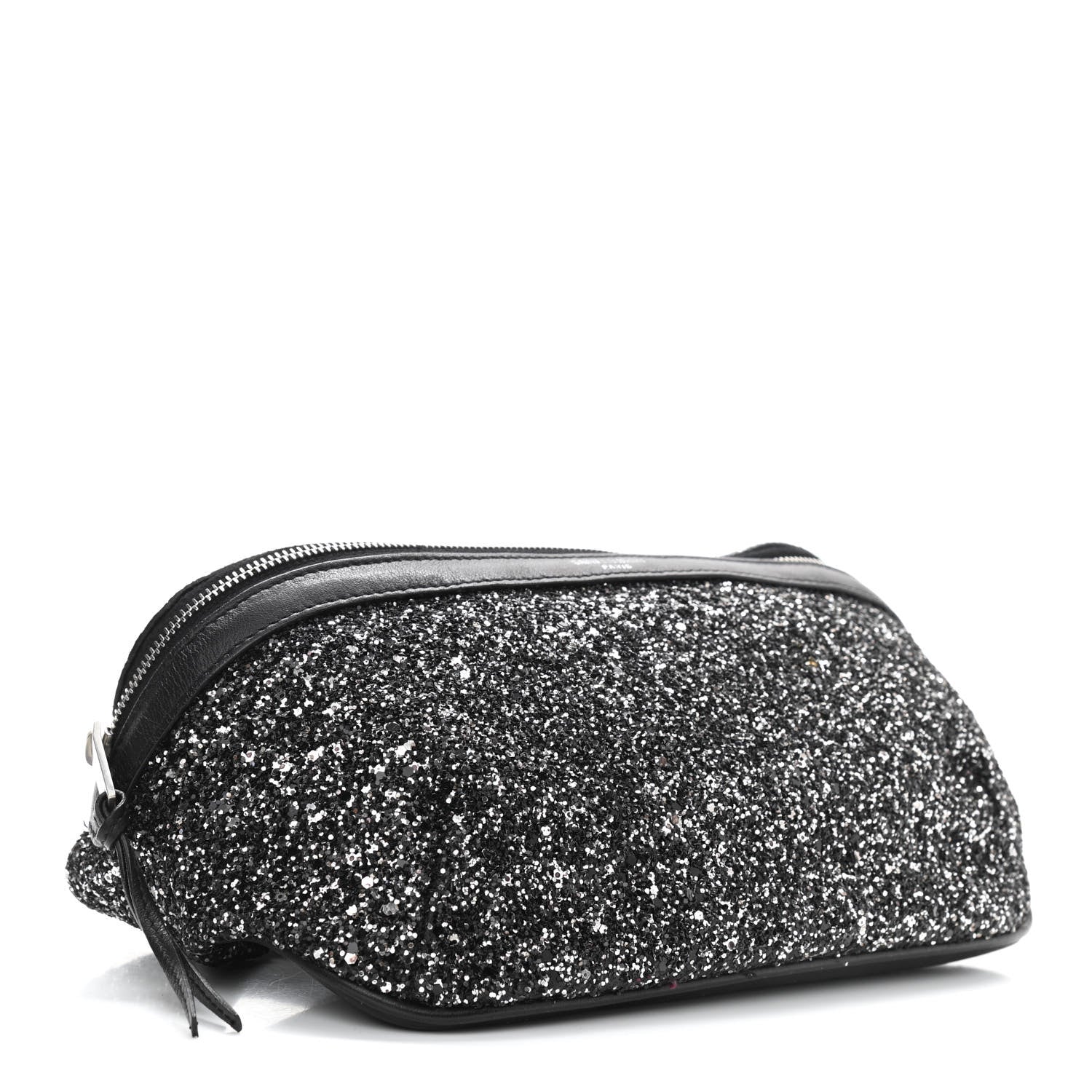 Saint Laurent Lambskin Glitter Belt Bag Metallic Black 4 of 11