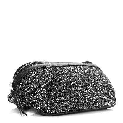 Saint Laurent Lambskin Glitter Belt Bag Metallic Black 4 of 11