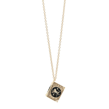 Chanel Metal CC Lion Book Locket Necklace Gold 1 of 6