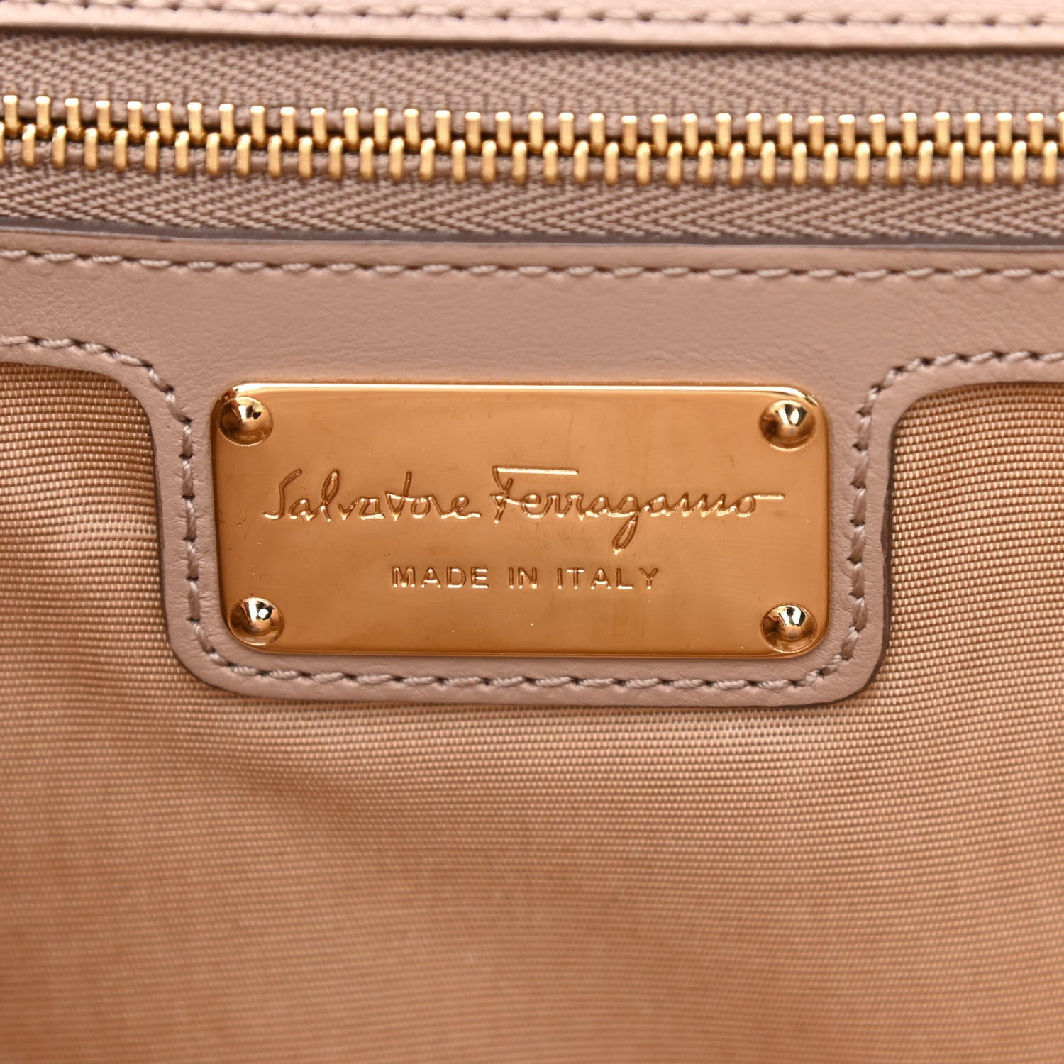 Salvatore Ferragamo Patent Calfskin Vara Bow Chain Flap Crossbody Beige 6 of 11