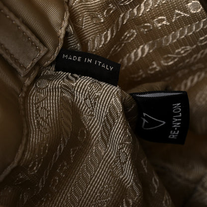 Prada Re-Nylon Nappa Triangle Quilted Padded Double Handled Zip Pocket Tote Deserto 7 of 14