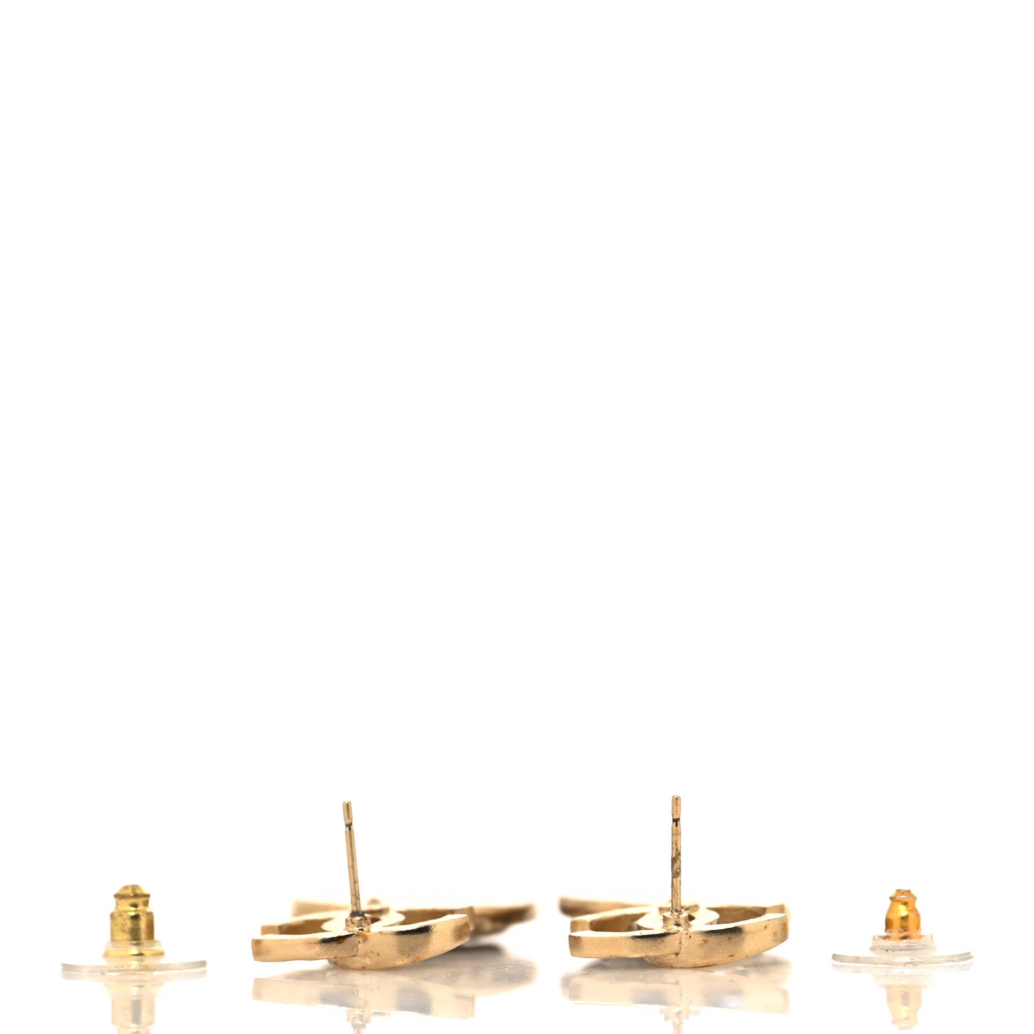 Chanel Crystal CC Medallion Drop Earrings Gold 3 of 4